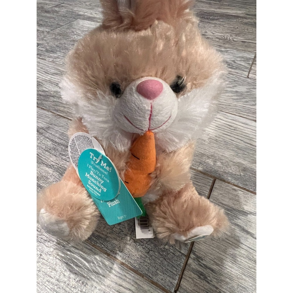 Way To Celebrate Animated Plush Kids easter Bunny Munching Sound Rabbit NWT‎
